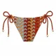 Modern Ocean Γυναικείο Set Bikini πλεκτό Τριγωνάκι με χοντρά κορδόνια κεραμιδί χρώμα με μπορντώ κίτρινες μπλέ αποχρώσεις & δετό σλιπ brazil 1606