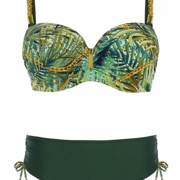 Self Γυναικείο Set bikini Tropical Jamaica 9 straples με υπέροχη ενίσχυση για μεγάλο στήθος Luxury Swimwear green tropical S730V1JA9