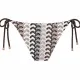 Modern Ocean Γυναικείο Set Bikini πλεκτό Τριγωνάκι με χοντρά κορδόνια λευκό χρώμα με καφέ αποχρώσεις & δετό σλιπ brazil 1606