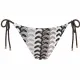 Modern Ocean Γυναικείο Set Bikini πλεκτό Τριγωνάκι με χοντρά κορδόνια λευκό χρώμα με καφέ αποχρώσεις & δετό σλιπ brazil 1606