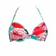 Modern Ocean Γυναικείο Set Bikini Push up δετό & brazil tropical σχέδιο πράσινο γκλίτερ  πράσινους τυρκουάζ & ροζ χρωματισμούς C-6225