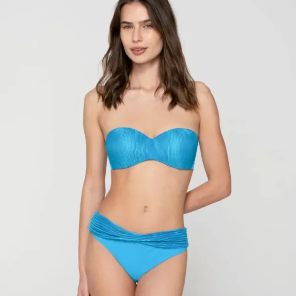Luna Γυναικείο Strapless μαγιό AURA με ελαφρυά ενίσχυση & αφαιρούμενες τιράντες  Summer Collection 94881 Τυρκουάζ Turquoise