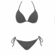 Modern Ocean Γυναικείο Set Bikini Push Up γκλίτερ ασημί τρίγωνο & Δετό κανονικό σλιπ C-6144