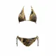 Luna Γυναικείο set bikini πολυτελείας Τριγωνάκι με τύπωμα τύπου Barocco bio wild Versace & δετό σλίπ 94401