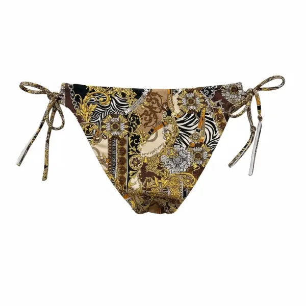 Luna Γυναικείο set bikini πολυτελείας Τριγωνάκι με τύπωμα τύπου Barocco bio wild Versace & δετό σλίπ 94401