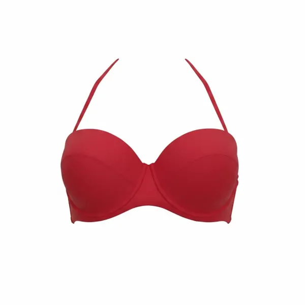 Modern Ocean Γυναικείο Strapless Κόκκινο με αφαιρούμενες τιράντες  6121 Red