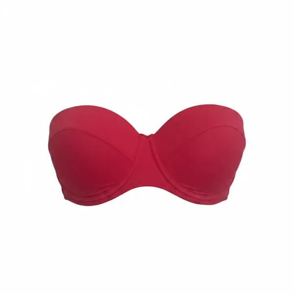 Modern Ocean Γυναικείο Strapless Κόκκινο με αφαιρούμενες τιράντες  6121 Red