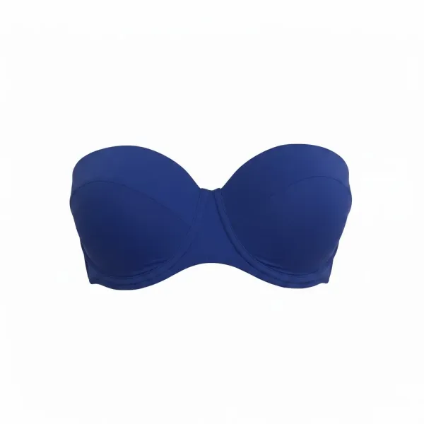 Modern Ocean Γυναικείο Strapless μπλέ ρουά με αφαιρούμενες τιράντες  6121 Blue