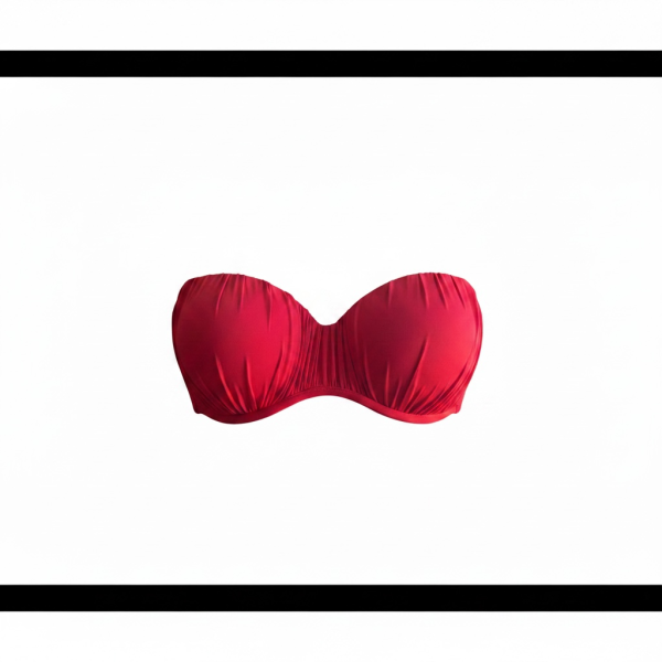 Modern Ocean Γυναικείο Strapless κόκκινο push up με ενίσχυση & αφαρούμενες τιράντες 5036 Red