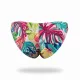 Modern Ocean Γυναικείο Set Bikini Push up δετό & brazil tropical σχέδιο ροζ φούξια γκλίτερ με πράσινους & κίτρινους χρωματισμούς C-6225