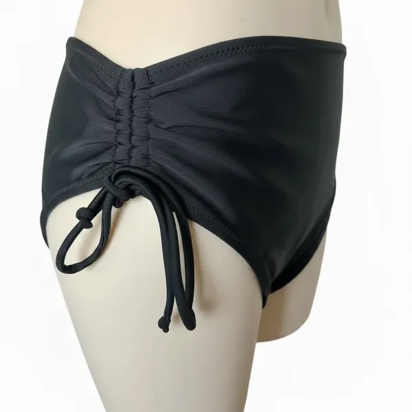 Modern Ocean Γυναικείο Slip μαγιό ψηλόμεσο με κορδόνια plus sizes 957-1.BLACK Mix & Match