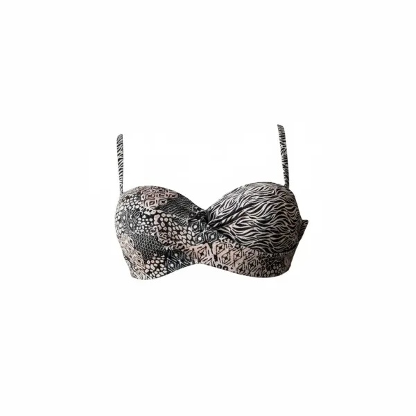 Modern Ocean Γυναικείο Set Bikini Animal print ιριδίζον Strapless με ενίσχυση τιράντες & φαρδύ σλιπ C-6395 
