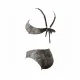 Modern Ocean Γυναικείο Set bikini Animal print ιριδίζον μπουστάκι με τιράντες δετό  για μεγάλο στήθος  & ψηλόμεσο σλιπ C-6394