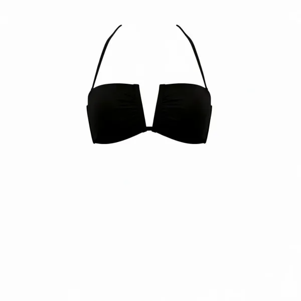 Modern Ocean Γυναικείο Set Bikini strapless με αποσπώμενες τιράντες ρυθμιζόμενες ,μονόχρωμο,με ενίσχυση , βαθύ V σχέδιο & σλιπ με κανονικό κόψιμο 5130 Βlack 