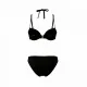 Modern Ocean Γυναικείο Set Bikini strapless με αποσπώμενες τιράντες ρυθμιζόμενες ,μονόχρωμο,με ενίσχυση , βαθύ V σχέδιο & σλιπ με κανονικό κόψιμο 5130 Βlack 