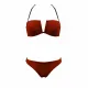 Modern Ocean Γυναικείο Set Bikini strapless με αποσπώμενες τιράντες ρυθμιζόμενες ,μονόχρωμο,με ενίσχυση , βαθύ V σχέδιο & σλιπ με κανονικό κόψιμο 5130 Red