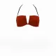 Modern Ocean Γυναικείο Set Bikini strapless με αποσπώμενες τιράντες ρυθμιζόμενες ,μονόχρωμο,με ενίσχυση , βαθύ V σχέδιο & σλιπ με κανονικό κόψιμο 5130 Red