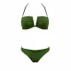 Modern Ocean Γυναικείο Set Bikini strapless με αποσπώμενες τιράντες ρυθμιζόμενες ,μονόχρωμο,με ενίσχυση , βαθύ V σχέδιο & σλιπ με κανονικό κόψιμο 5130 Green