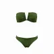 Modern Ocean Γυναικείο Set Bikini strapless με αποσπώμενες τιράντες ρυθμιζόμενες ,μονόχρωμο,με ενίσχυση , βαθύ V σχέδιο & σλιπ με κανονικό κόψιμο 5130 Green