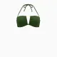 Modern Ocean Γυναικείο Set Bikini strapless με αποσπώμενες τιράντες ρυθμιζόμενες ,μονόχρωμο,με ενίσχυση , βαθύ V σχέδιο & σλιπ με κανονικό κόψιμο 5130 Green