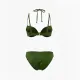 Modern Ocean Γυναικείο Set Bikini strapless με αποσπώμενες τιράντες ρυθμιζόμενες ,μονόχρωμο,με ενίσχυση , βαθύ V σχέδιο & σλιπ με κανονικό κόψιμο 5130 Green