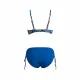 Modern Ocean Γυναικείο Set bikini με σχέδια σε αποχρώσεις του μπλε,ροζ,πετρολ,κοραλί  με τιράντες δετό  για μεγάλο στήθος  & ψηλόμεσο σλιπ 5144 blue