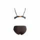 Modern Ocean Γυναικείο Set bikini με σχέδια σε αποχρώσεις του πορτοκαλί,λευκού,κίτρινου και καφέ με τιράντες δετό  για μεγάλο στήθος  & ψηλόμεσο σλιπ 5144 brown