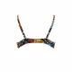 Modern Ocean Γυναικείο Set bikini με σχέδια σε αποχρώσεις του πορτοκαλί,λευκού,κίτρινου και καφέ με τιράντες δετό  για μεγάλο στήθος  & ψηλόμεσο σλιπ 5144 brown