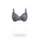 Modern Ocean Γυναικείο Set bikini με σχέδια σε αποχρώσεις του μπλε και του λευκού  με τιράντες δετό  για μεγάλο στήθος  & ψηλόμεσο σλιπ 5144 navy blue