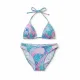 Modern Ocean Γυναικείο Set Bikini triangle με αποσπώμενη ενίσχυση και κανονικό σλιπ bottom σε λευκό χρώμα με ροζ,μπλέ,τιρκουάζ σχέδια 1632 pink 