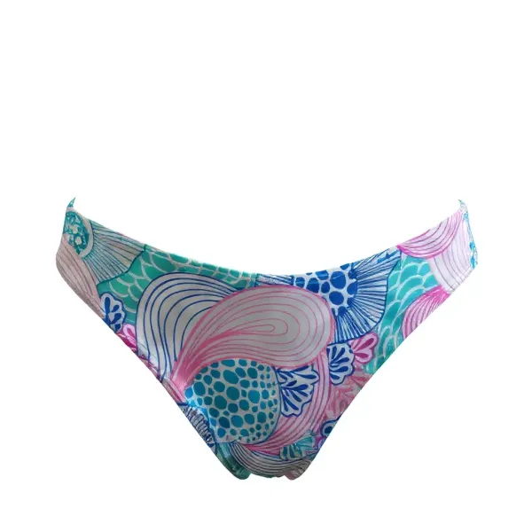 Modern Ocean Γυναικείο Set Bikini triangle με αποσπώμενη ενίσχυση και κανονικό σλιπ bottom σε λευκό χρώμα με ροζ,μπλέ,τιρκουάζ σχέδια 1632 pink 