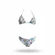 Modern Ocean Γυναικείο Set Bikini triangle με αποσπώμενη ενίσχυση και κανονικό σλιπ bottom σε λευκό χρώμα με σχέδια κοχύλια,αστερίες και κοράλια 1632 white