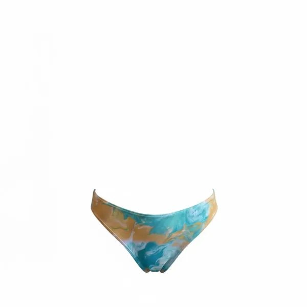 Modern Ocean Γυναικείο Set Bikini triangle με αποσπώμενη ενίσχυση και κανονικό σλιπ bottom σε τιρκουάζ χρώμα με πολύχρωμα νερά 1632 AQUA