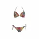 Modern Ocean Γυναικείο Set Bikini triangle Push up δετό & δετό bottom  tropical σχέδιο φούξια γκλίτερ μπλέ ,ροζ και πράσινους χρωματισμούς C-6234