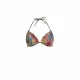 Modern Ocean Γυναικείο Set Bikini triangle Push up δετό & δετό bottom  tropical σχέδιο φούξια γκλίτερ μπλέ ,ροζ και πράσινους χρωματισμούς C-6234