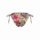 Modern Ocean Γυναικείο Set Bikini triangle Push up δετό & δετό bottom  tropical σχέδιο φούξια γκλίτερ μπλέ ,ροζ και πράσινους χρωματισμούς C-6234