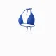 Modern Ocean Γυναικείο Set Bikini Plus sizes μπλέ ρουά τρίγωνο &  δετό slip 1236.96 BLUE.ROUA