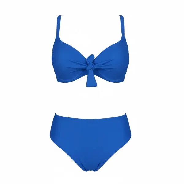 Modern Ocean Γυναικείο Set Bikini Plus sizes μπλέ ρουά με ελαφρυά ενίσχυση  ρυθμιζόμενες τιράντες  & φαρδύ ψηλόμεσο σλιπ 1211 royal blue