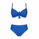 Modern Ocean Γυναικείο Set Bikini Plus sizes μπλέ ρουά με ελαφρυά ενίσχυση  ρυθμιζόμενες τιράντες  & φαρδύ ψηλόμεσο σλιπ 1211 royal blue