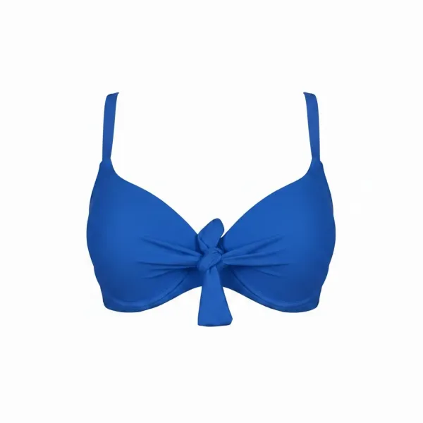 Modern Ocean Γυναικείο Set Bikini Plus sizes μπλέ ρουά με ελαφρυά ενίσχυση  ρυθμιζόμενες τιράντες  & φαρδύ ψηλόμεσο σλιπ 1211 royal blue