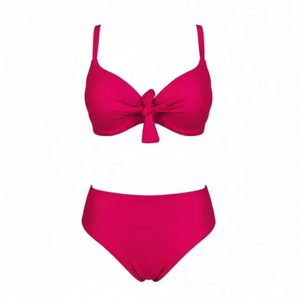 Modern Ocean Γυναικείο Set Bikini Plus sizes φούξια με ελαφρυά ενίσχυση ρυθμιζόμενες τιράντες & φαρδύ ψηλόμεσο σλιπ 1211 fuchsia