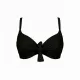 Modern Ocean Γυναικείο Set Bikini Plus sizes μαύρο με ελαφρυά ενίσχυση ρυθμιζόμενες τιράντες & φαρδύ ψηλόμεσο σλιπ 1211 black