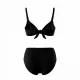 Modern Ocean Γυναικείο Set Bikini Plus sizes μαύρο με ελαφρυά ενίσχυση ρυθμιζόμενες τιράντες & φαρδύ ψηλόμεσο σλιπ 1211 black