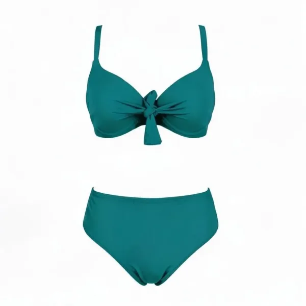 Modern Ocean Γυναικείο Set Bikini Plus sizes τυρκουάζ με ελαφρυά ενίσχυση ρυθμιζόμενες τιράντες & φαρδύ ψηλόμεσο σλιπ 1211 turqoise