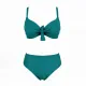 Modern Ocean Γυναικείο Set Bikini Plus sizes τυρκουάζ με ελαφρυά ενίσχυση ρυθμιζόμενες τιράντες & φαρδύ ψηλόμεσο σλιπ 1211 turqoise