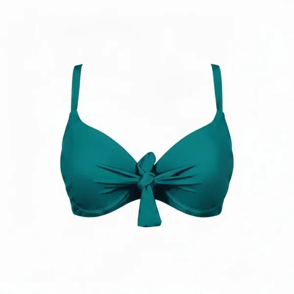 Modern Ocean Γυναικείο Set Bikini Plus sizes τυρκουάζ με ελαφρυά ενίσχυση ρυθμιζόμενες τιράντες & φαρδύ ψηλόμεσο σλιπ 1211 turqoise