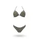 Modern Ocean Γυναικείο Set Bikini triangle Push up δετό & brazil bottom animal print σχέδιο χακί και χρυσό lurex C-6041 GREEN