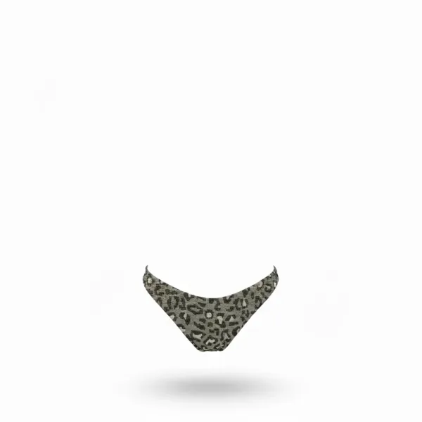 Modern Ocean Γυναικείο Set Bikini triangle Push up δετό & brazil bottom animal print σχέδιο χακί και χρυσό lurex C-6041 GREEN