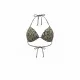 Modern Ocean Γυναικείο Set Bikini triangle Push up δετό & brazil bottom animal print σχέδιο χακί και χρυσό lurex C-6041 GREEN