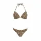 Modern Ocean Γυναικείο Set Bikini triangle Push up δετό & brazil bottom animal print σχέδιο καφέ και χρυσό lurex C-6041 BROWN 